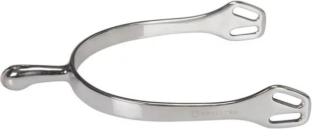 Produktbild von Equestro Pferdeensporen aus Edelstahl in Silber für Englischreiten mit kleiner Rolle