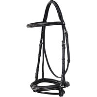 Produktbild von Equestro Pferdehalfter aus Leder mit Stickereien für englische Reiter in Schwarz