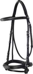 Produktbild von Equestro Pferdehalfter aus Leder mit Stickereien für Vollblut in Schwarz