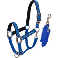 Produktbild von Equestro Pferdehalfter aus Nylon mit Shiny Fittings in Blau