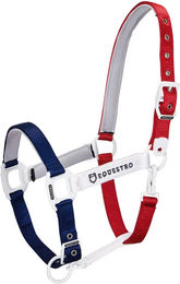 Equestro Pferdehalfter mit Leine Flaggy für Vollblut in Blau Weiß Rot aus Nylon – Bild 1 von 6