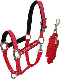 Produktbild von Equestro Pferdehalfter Modello Shiny Fittings aus Nylon in Rot