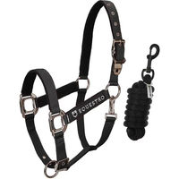 Produktbild von Equestro Pferdehalfter Modello Shiny Fittings aus Nylon in Schwarz Full