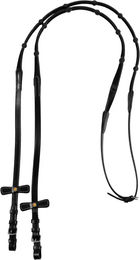 Produktbild von Equestro Pferdezügel aus Leder für Ponys in Schwarz