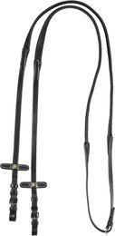 Produktbild von Equestro Pferdezügel aus Leder in Schwarz für Warmblut 5/8"