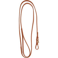 Produktbild von Equestro Pferdezügel aus Leder mit Messing-Widerstandskette in Braun oder Orange