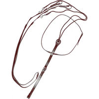 Produktbild von Equestro Pferdezügel mit Leder- und Gummimartingal in Braun für Vollblut