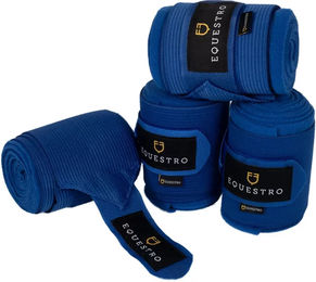 Produktbild von Equestro Polobänder Gamaschen aus Fleece Blau 4er Pack für Pferde