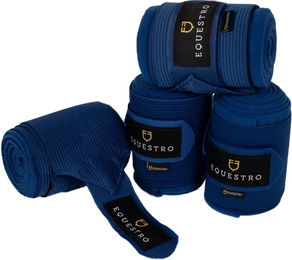 Equestro Polobänder Gamaschen aus Fleece Blau 4er Pack für Pferde – Bild 1 von 1