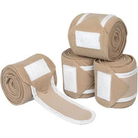 Produktbild von Equestro Polobänder Gamaschen aus Fleece in Beige 4er Pack für Pferde