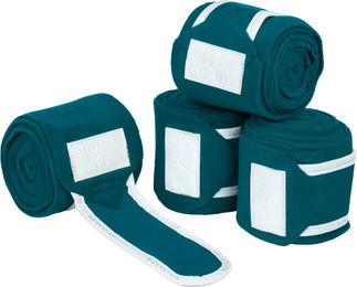 Produktbild von Equestro Polobänder Gamaschen aus Fleece in Grün 4er Pack für Pferde