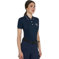 Produktbild von Equestro Poloshirt Damen Sommer Schwarz Marine Größe S
