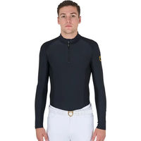 Produktbild von Equestro Poloshirt für Herren zum Reittraining Schwarz Größe S