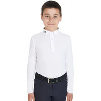 Produktbild von Equestro Poloshirt für Kinder Weiß mit technischem Mehrschichtmaterial