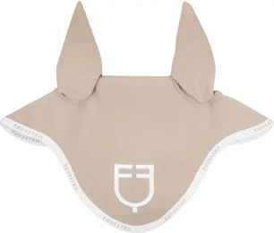 Produktbild von Equestro Pony Fliegenhaube aus atmungsaktivem technischen Stoff in Beige
