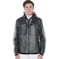 Produktbild von Equestro Regenjacke mit Kapuze für Herren in Grau transparent waterproof