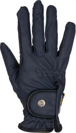 Produktbild von Equestro Reit-Handschuhe aus Kunstleder mit Klettverschluss Blau Größe 7,5