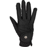 Produktbild von Equestro Reit-Handschuhe aus Kunstleder mit Klettverschluss Schwarz Taille 8,5