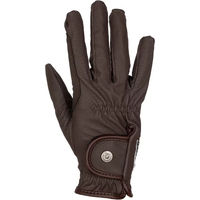Produktbild von Equestro Reit-Handschuhe aus Kunstleder mit Velcro-Verschluss Braun Taille 9