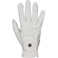 Produktbild von Equestro Reit-Handschuhe aus Kunstleder mit Velcro-Verschluss Weiß Taille 8 Unisex