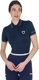 Produktbild von Equestro Reit-Poloshirt Damen Sommer Blau XS