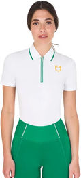 Produktbild von Equestro Reit-Poloshirt Damen Weiß Größe L