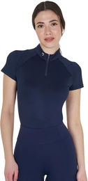 Produktbild von Equestro Reit-Poloshirt für Damen in Blau Grösse XS