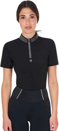Produktbild von Equestro Reit-Poloshirt für Damen in Schwarz Größe M