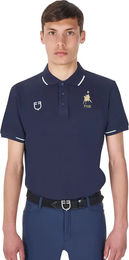 Produktbild von Equestro Reit-Poloshirt für Herren in Blau Grösse XL