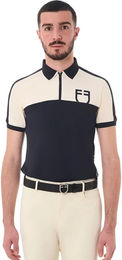 Produktbild von Equestro Reit-Poloshirt für Herren mit Reißverschluss Blau Größe S