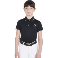 Produktbild von Equestro Reit-Poloshirt für Mädchen in Schwarz für den Sommer