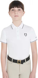 Produktbild von Equestro Reit-Poloshirt für Mädchen in Weiß für den Sommer Größe 10 Jahre