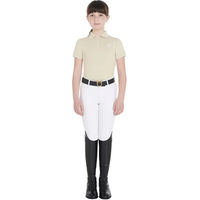 Produktbild von Equestro Reit-Poloshirt für Mädchen Sommer Beige Größe 8 Jahre