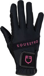 Equestro Reithandschuhe aus technischem Gewebe Multicolor Schwarz-Fuchsia Größe 8.5 – Bild 1 von 7