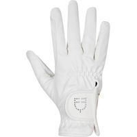 Produktbild von Equestro Reithandschuhe für Damen mit Glitzerlogo in Weiß Größe XL