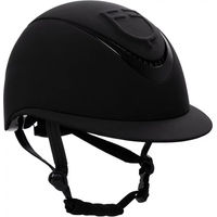 Produktbild von Equestro Reithelm Damen Meteor Schwarz aus Kunstleder Größe M (55-57 cm) mit breitem Visier