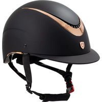 Produktbild von Equestro Reithelm Unisex mit glänzendem Kunstleder Bezug in Schwarz Größe M