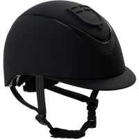 Produktbild von Equestro Reithelm Unisex Schwarz mit Leder und erhabenem Logo Größe L