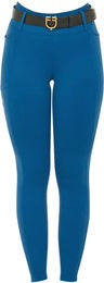 Equestro Reithose Damen Winter mit Silikon Full Grip in Blau Größe L – Bild 1 von 8