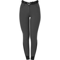 Produktbild von Equestro Reithose Full Grip mit hoher Taille für Damen in Grau und Schwarz Größe 46