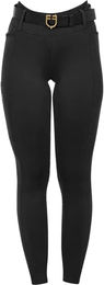 Equestro Reithose für Damen mit Vollgrip und Gürtelschlaufen Winter Schwarz Größe M – Bild 1 von 8