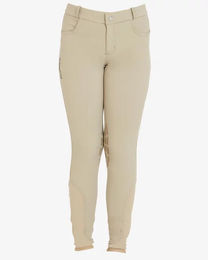 Equestro Reithose für Kinder aus technischem Stoff mit Grip in Beige für 8-Jährige – Bild 1 von 2