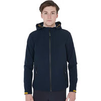 Produktbild von Equestro Reitjacke für Herren mit Kapuze wasserdicht und atmungsaktiv in Blau Größe L