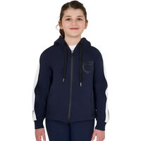 Produktbild von Equestro Reitjacke für Kinder aus Baumwolle mit Kapuze und Reißverschluss Blau Größe 8 Jahre