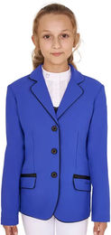 Produktbild von Equestro Reitjacke für Mädchen in Blau mit wasserabweisendem Stretch-Material