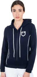 Produktbild von Equestro Reitjacke Kapuzenjacke Interlock für Damen in Blau Grösse XL