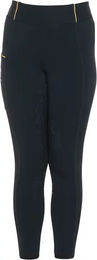 Produktbild von Equestro Reitleggings für Mädchen mit Fleece für den Winter Schwarz Größe 8 Jahre