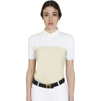 Produktbild von Equestro Reitpolo Damen aus Baumwolle Sommer Beige Weiß Größe L