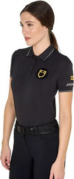Produktbild von Equestro Reitpolo Damen Sommer Reitshirt Schwarz Größe S