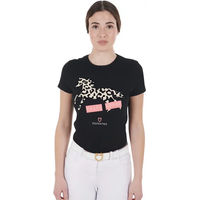 Produktbild von Equestro Reitshirt Crazy Horse für Damen aus Baumwolle Schwarz Größe S